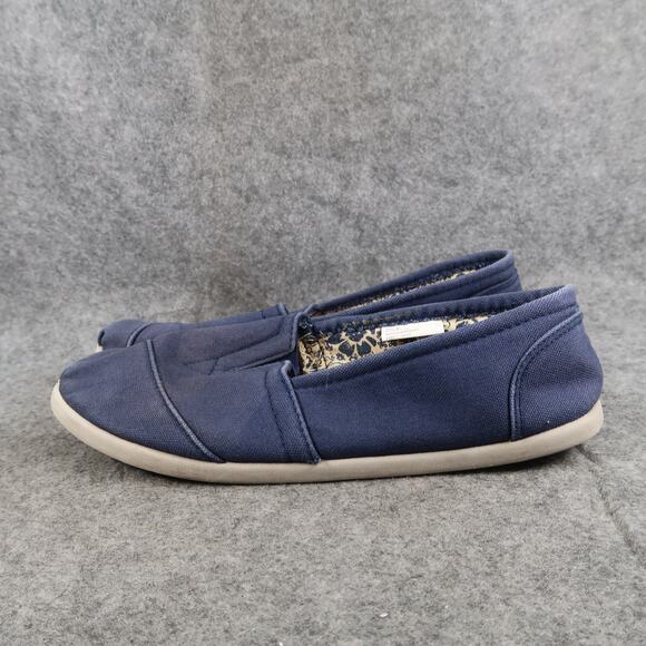 Bahama Bay Shoes Womens 9 Casual Slip On Loafer Flats Blue Canvas Trainers - Picture 4 of 12